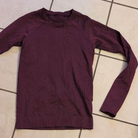 Lululemon Rest Less Pullover Ribbed Magenta Reddish Purple Size 4 - Picture 2 of 9